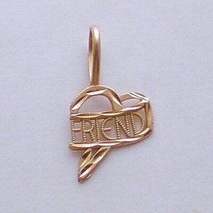 Beautiful Designer Michael Anthony 14K Yellow Gold Friend Pendant Charm 14kt